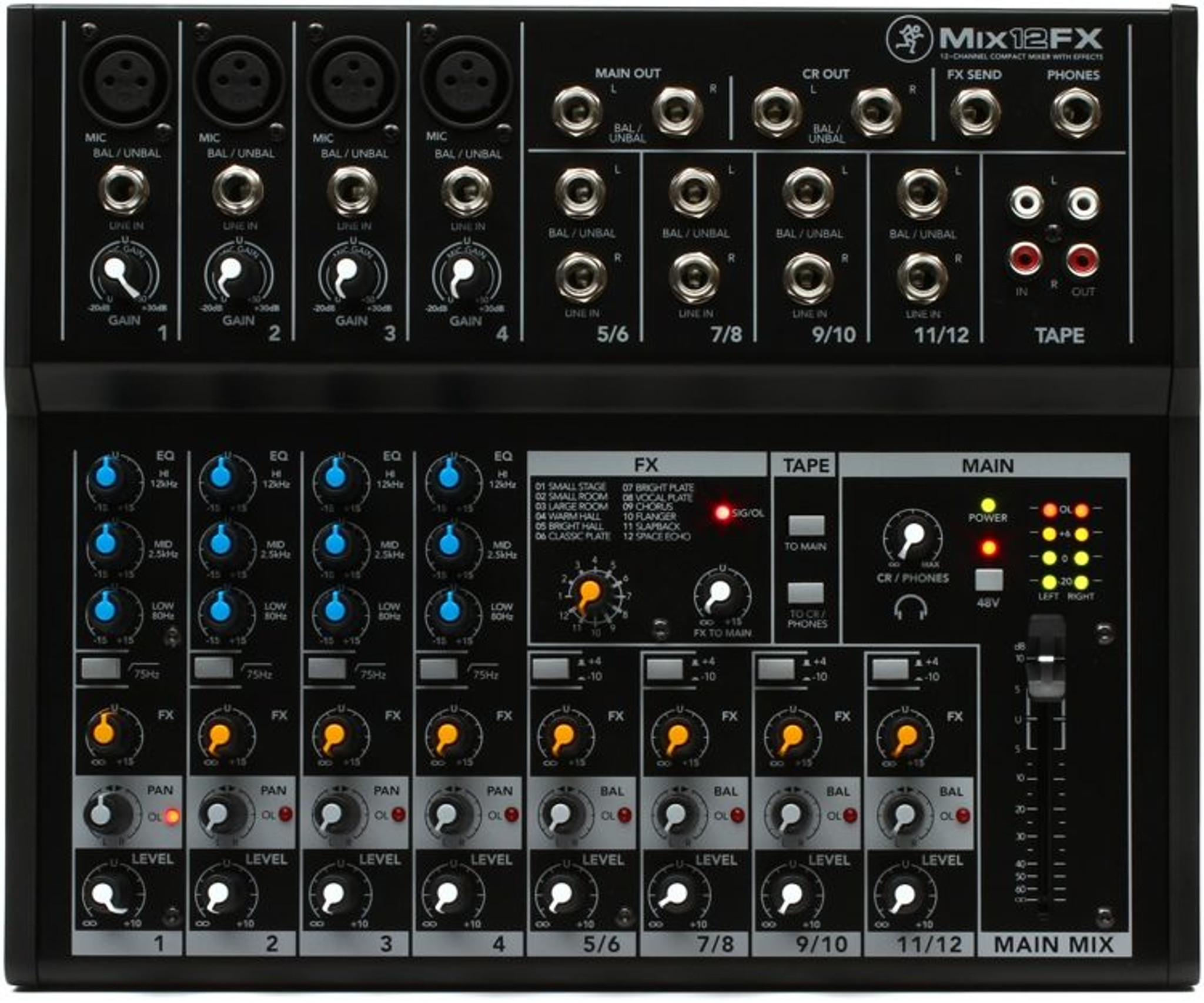 Mackie MIX12FX PA Mixer with FX 12 Channel - Music On Stage