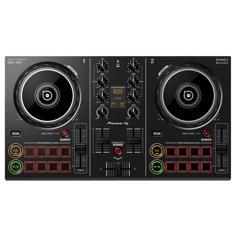 Pioneer DJ DDJ-200 DJ Controller 2-Channel with Bluetooth - Music
