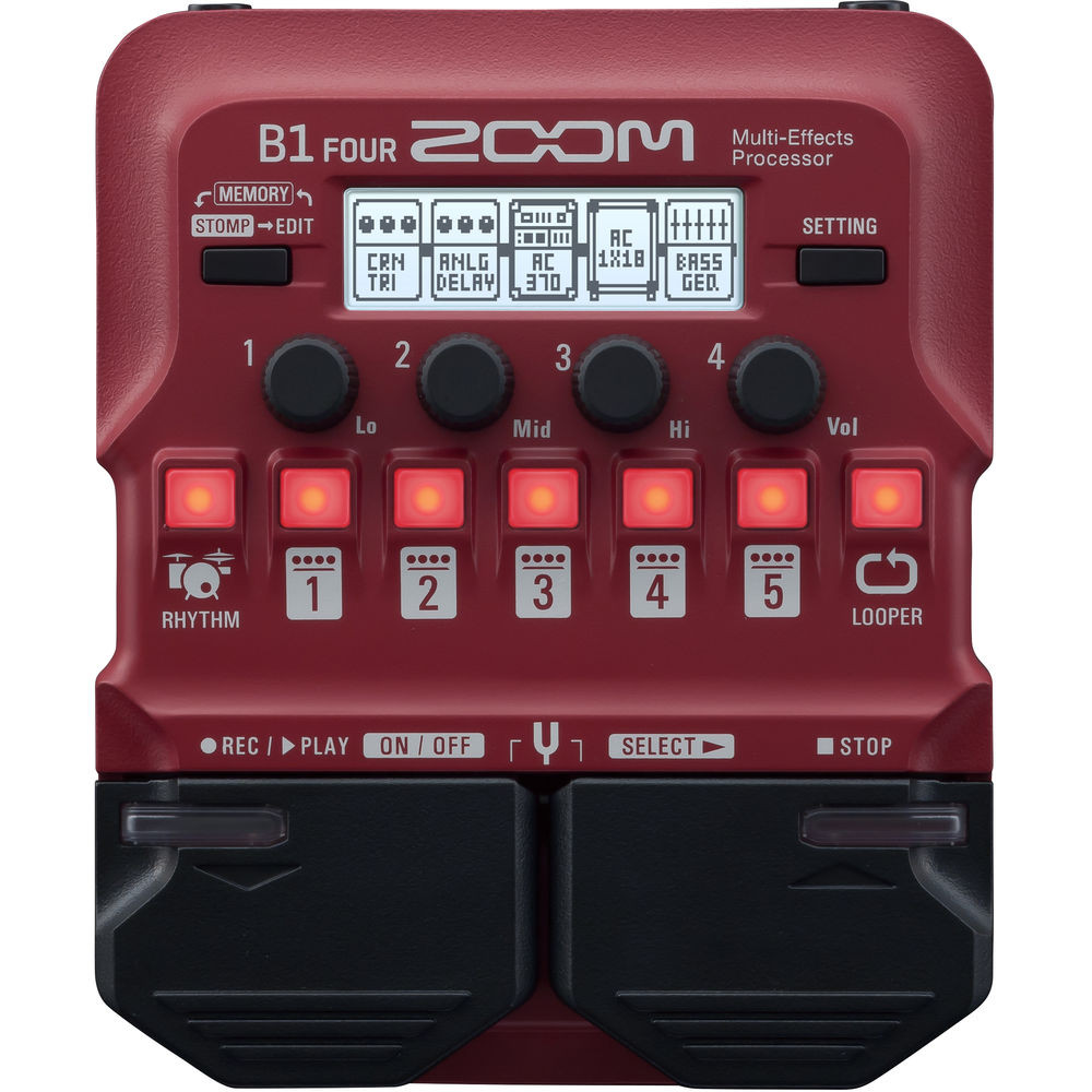 ZOOM B1 Four Bass Guitar MultiEffect Pedal Music On Stage