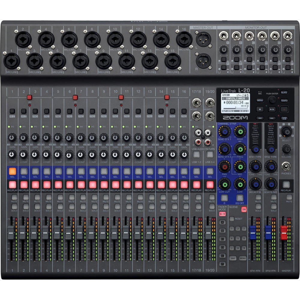 Zoom L20 LiveTrak Digital Mixer and Multi Track Recorder