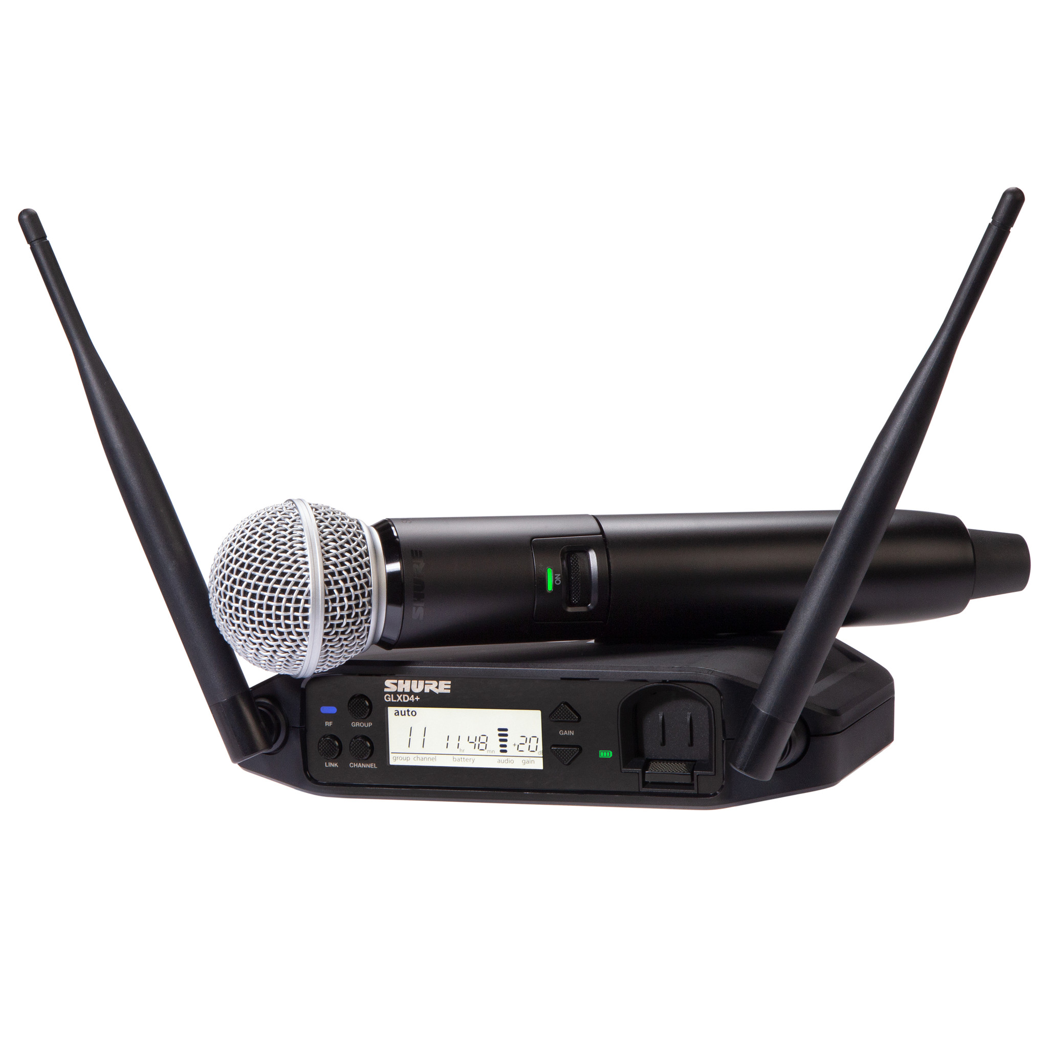 Shure GLX-D Wireless Digital Handheld System with Beta 58A microphone, dual-band 2.4/5.8GHz