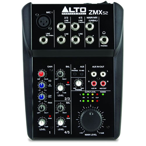 Alto Professional ZMX52 5 Channel Compact Mixer - Music On Stage