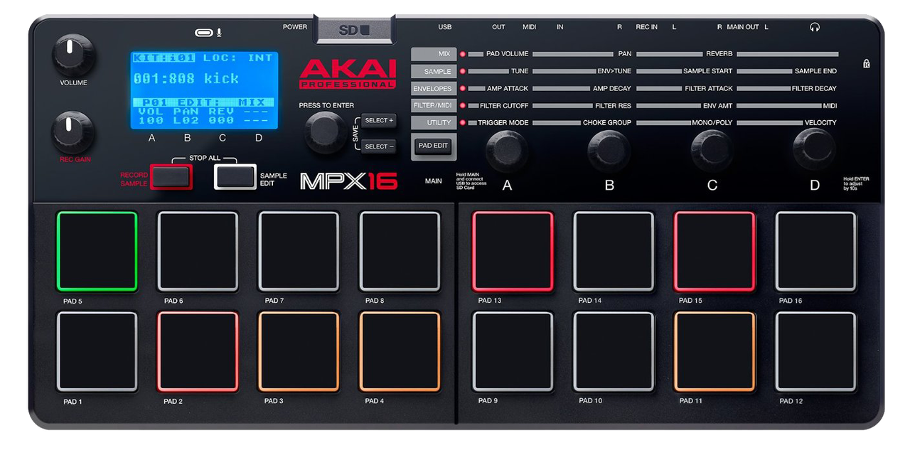 Akai MPX16 16 Pad Sample Recorder & Player - Music On Stage