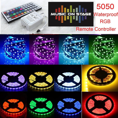 5M 5050 RGB SMD RGB LED Strip Light 44Key Programmed Key IR Remote ...