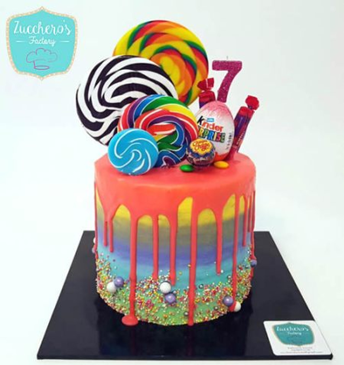 Lollipop CAKE with Rainbow Surprise INSIDE!! Full Recipe! - YouTube