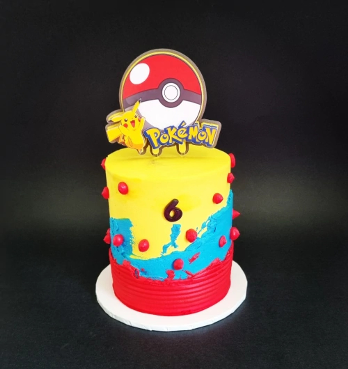 Pikachu Pokemon Themed Blue Cake