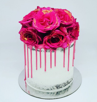 Semi Naked Floral Drip Cake
