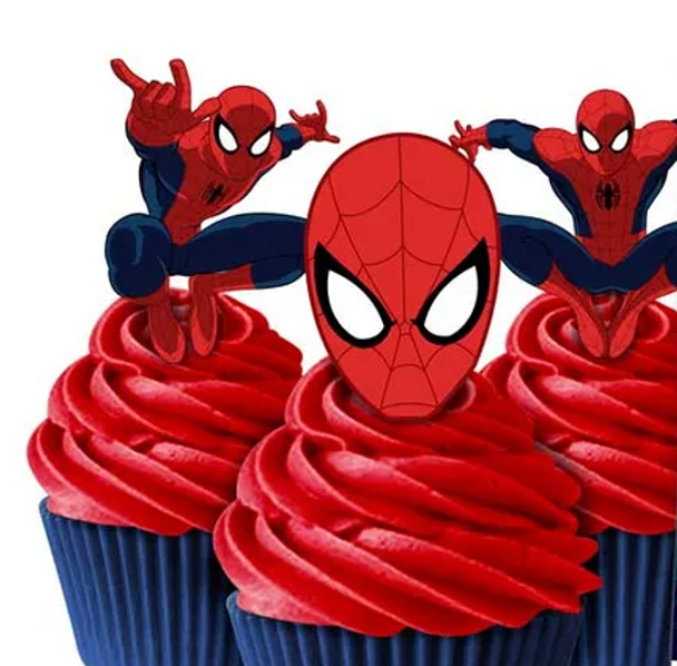 8 The Spiderman | Red Cupcakes with Wafer Topper