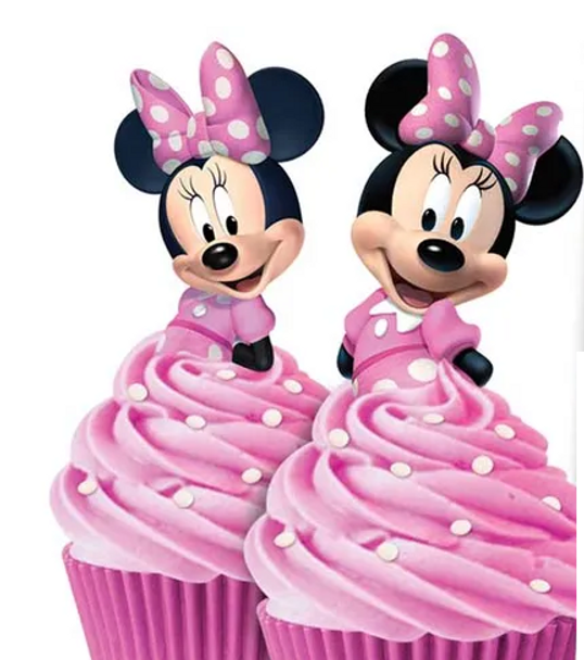 8 MINNIE MOUSE | Pink Cupcakes with Wafer Topper