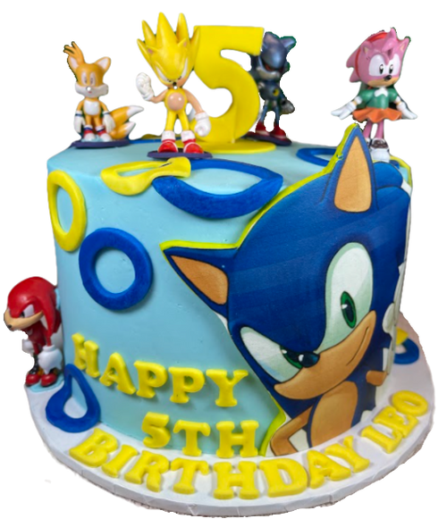 3D Sonic Cake with Figurine