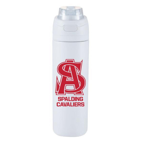 28oz White Flip Back Stainless Steel Bottle with Straw and Wide Mouth Spout 28oz White Flip Back Stainless Steel Bottle with Straw and Wide Mouth Spout