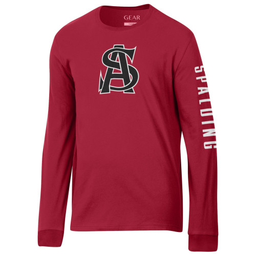 Long Sleeve Red Cotton AS Spalding Tee