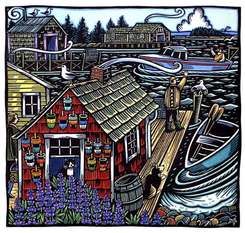 Maine Wharf Card