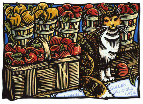 Apple Cat Print