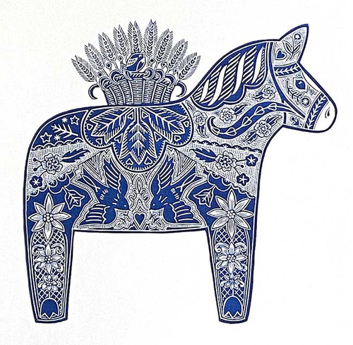 Large Dala Horse Print