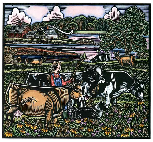 Bringing Cows Print