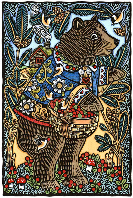 Lingonberry Bear Print