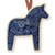 Dala Horse Ornament with white felt backing