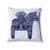 Dala Horse Pillow with blue flannel backing