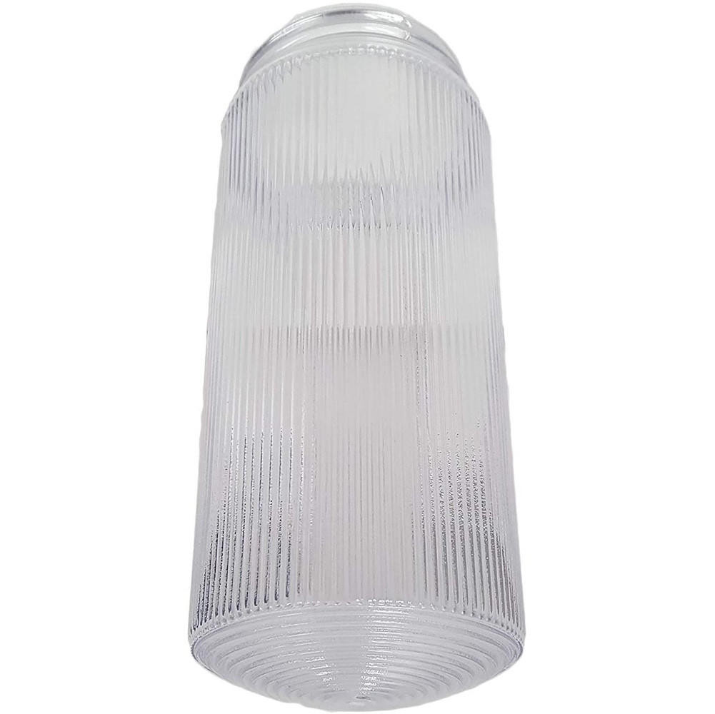 8" Clear Ribbed Plastic Jelly Jar Replacement Light Cover