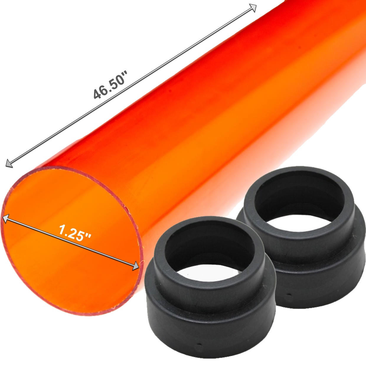 Tube Guard Amber UV Block T8 Fluorescent 4ft Protective