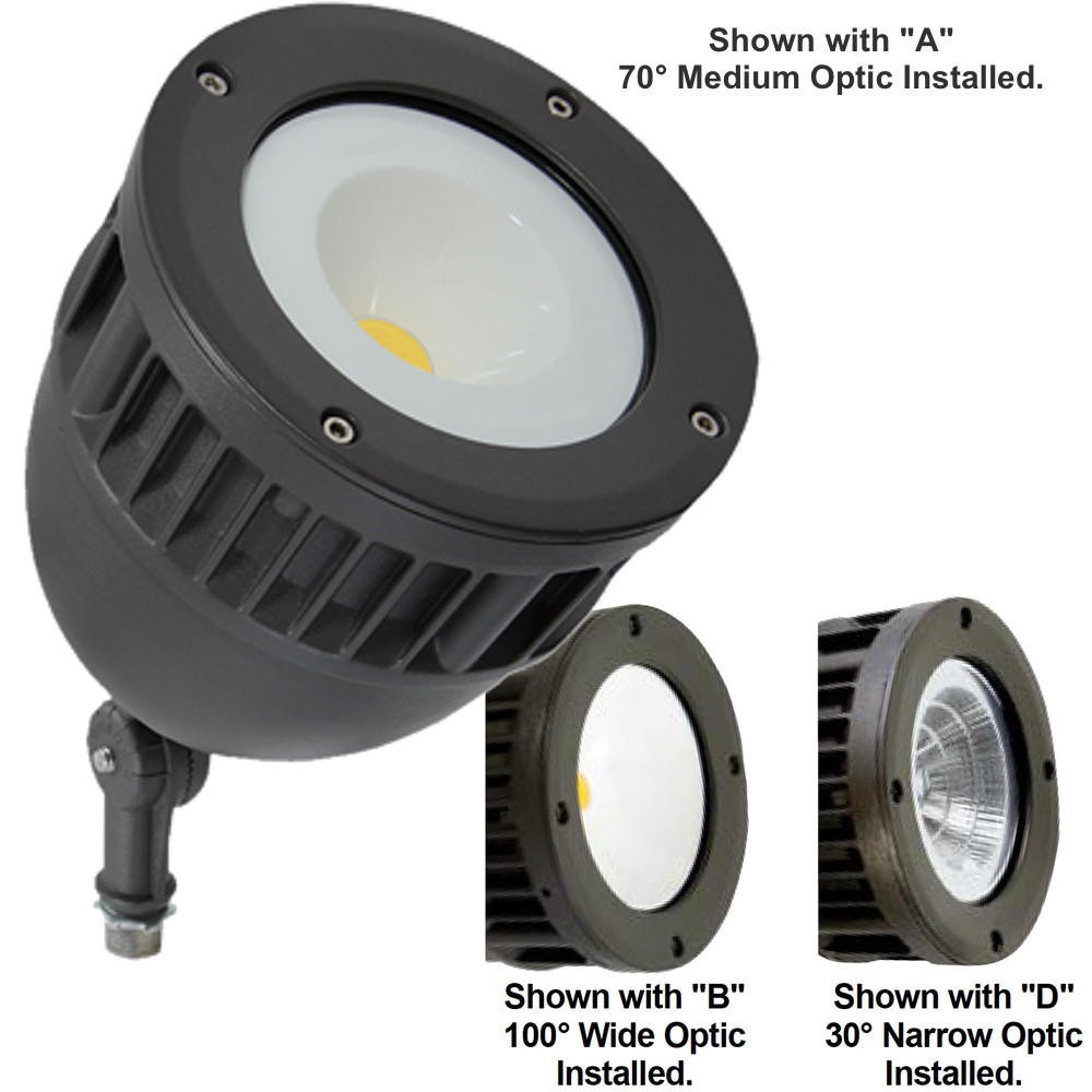 Commercial Outdoor LED Colored Bullet Flood 1/2" Knuckle Mount