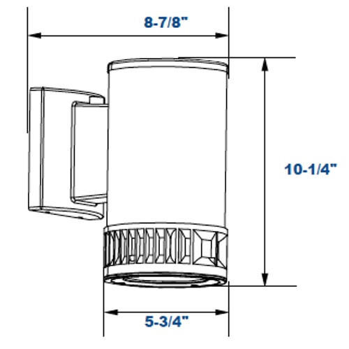 LBS Lighting | Outdoor Wall Cylinder LED with Emergency Backup