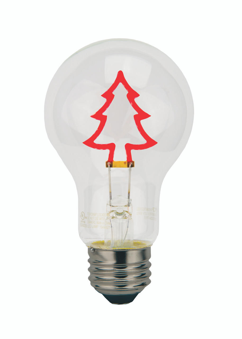 TCP FSA19XMTREERBD | 0.3W Christmas Tree Shape A19 Filament Red