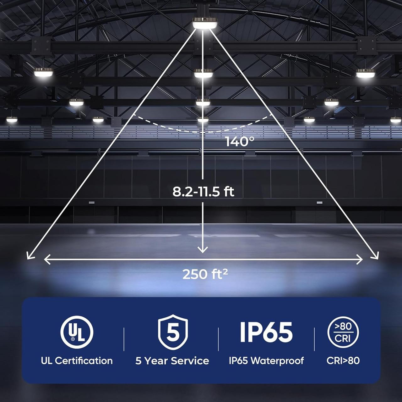 Sokply 70W LED Canopy Light Outdoor (350W HPS/HID Replacement), 10.4" X 10.4" 5000K Daylight IP65 Waterproof Garage Light, 140Lm/W Dimmable For Gas Station Workshop Carport, UL Listed (4 Pack