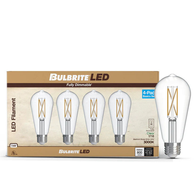 Bulbrite 776243 LED Filament ST18 Light Bulb - Thumbnail 4
