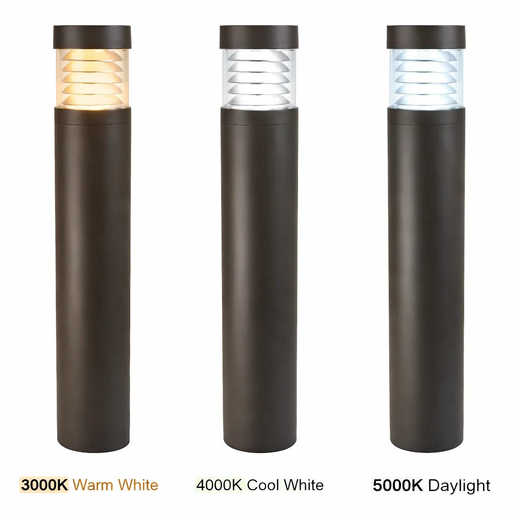 Flat Top LED Bollard Light with Louvers - 30K/40K/50K Select
