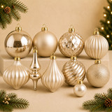 Champagne & Cream Christmas Ornaments