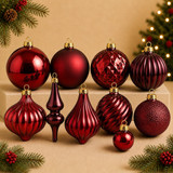 Red & Burgundy Christmas Ornaments