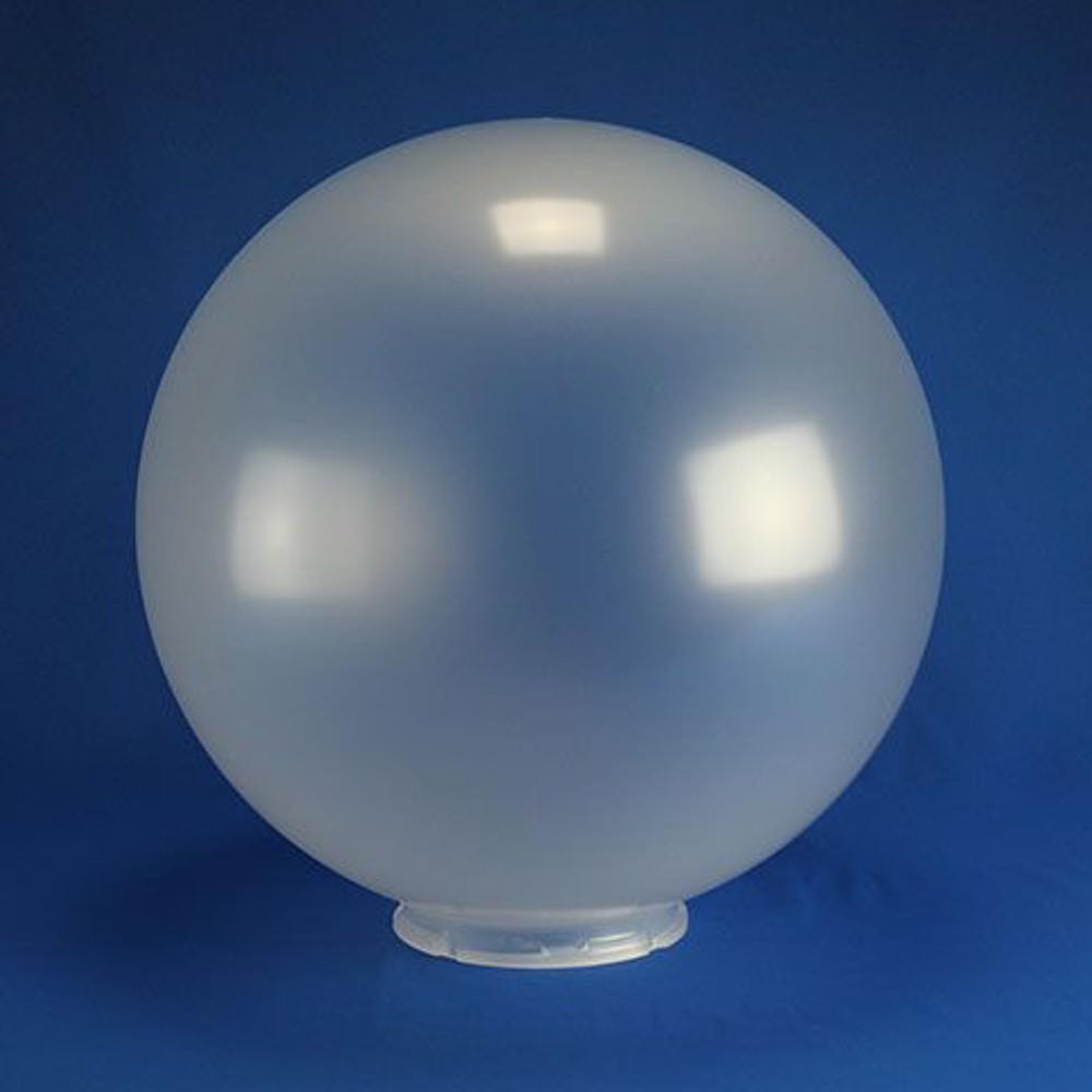 16" Frost Acrylic Plastic Light Globe with 6" Neck Lip Flange