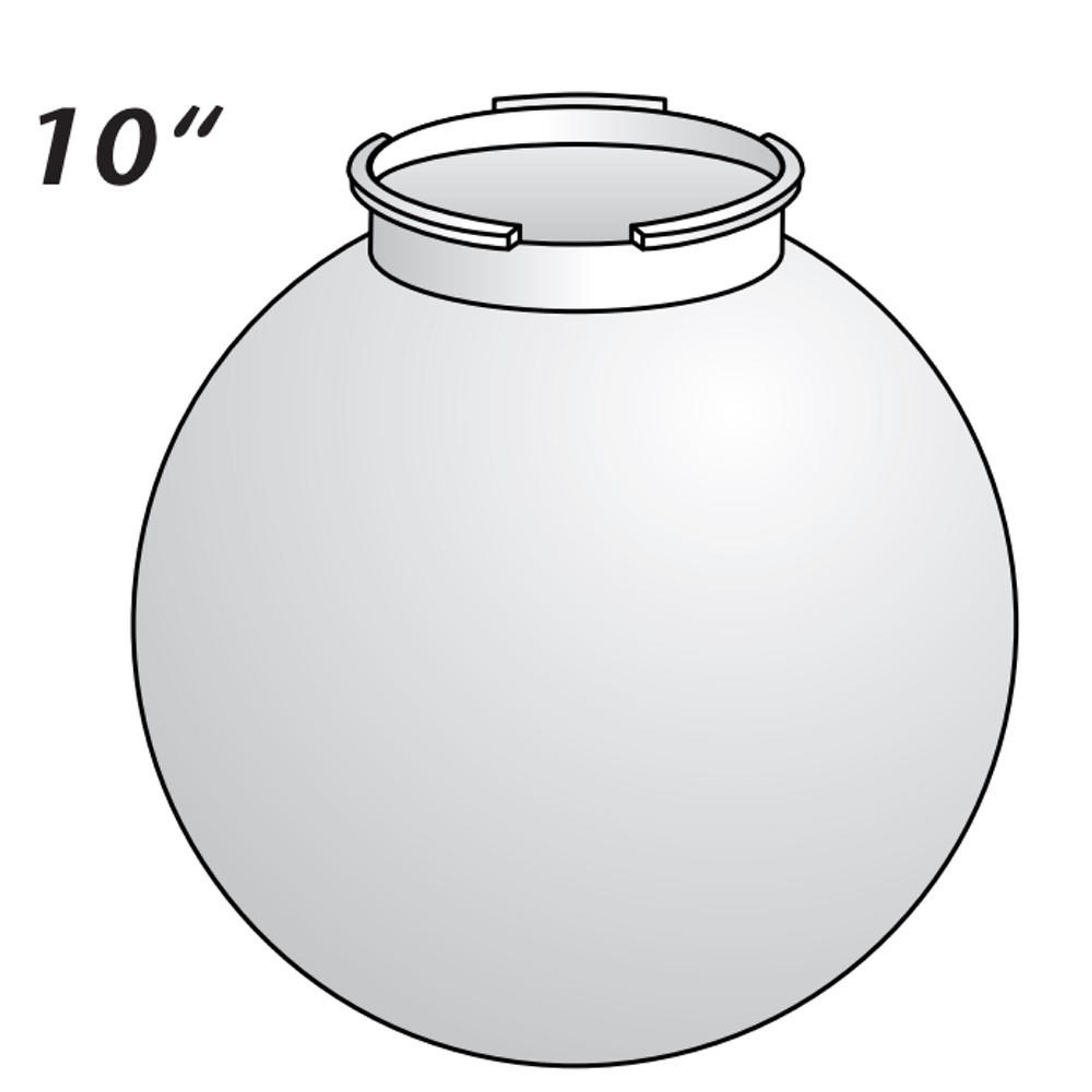 10" Frost Acrylic Plastic Light Globe Twist Lock Design