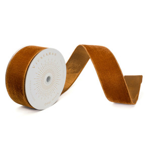 Vickerman QK241785 - Mocha Velvet Wired Decorative Ribbon - 2.5" x 10 Yards