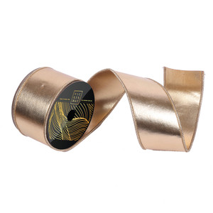 Vickerman QK251704 - Gold Wired Decorative Ribbon - 2.5" x 10 Yards