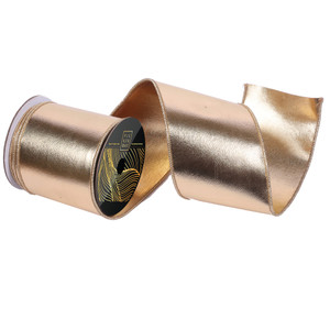 Vickerman QK251804 - Gold Wired Decorative Ribbon - 4" x 10 Yards