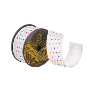 Vickerman QK253500 - Multicolor Dupion Wired Decorative Ribbon - 2.5" x 10 Yards