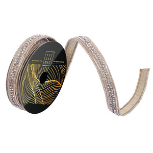 Vickerman QK256808 - Gold Metallic Wired Decorative Ribbon - 0.75" x 10 Yards
