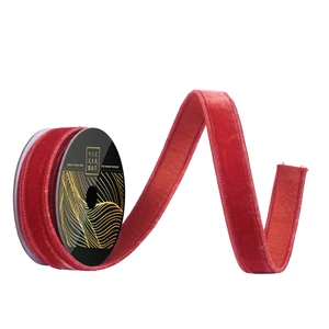 Vickerman QK258639 - Bittersweet Velvet Wired Decorative Ribbon - 1" x 10 Yards 