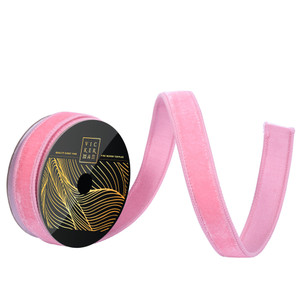 Vickerman QK258645 - Mauve Velvet Wired Decorative Ribbon - 1" x 10 Yards