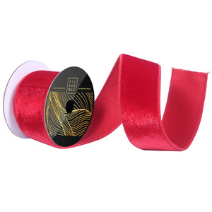 Vickerman QK258703 - Red Velvet Wired Decorative Ribbon - 2.5" x 10 Yards 