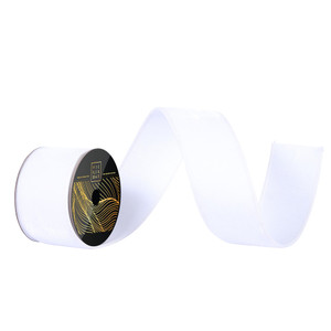 Vickerman QK258711 - White Velvet Wired Decorative Ribbon - 2.5" x 10 Yards