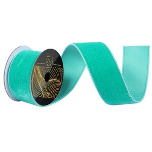 Vickerman QK258735 - Seafoam Velvet Wired Decorative Ribbon - 2.5" x 10 Yards