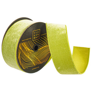 Vickerman QK258754 - Celadon Velvet Wired Decorative Ribbon - 2.5" x 10 Yards