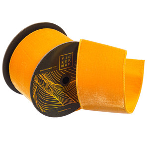Vickerman QK258837 - Honey Gold Velvet Wired Decorative Ribbon - 4" x 10 Yards 