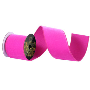 Vickerman QK258859 - Hot Pink Velvet Wired Decorative Ribbon - 4" x 10 Yards 