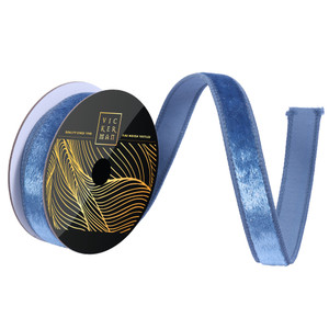 Vickerman QK259129 - Periwinkle Velvet Wired Decorative Ribbon - 1" x 10 Yards