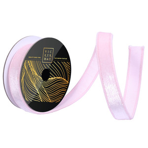 Vickerman QK259179 - Pink Velvet Wired Decorative Ribbon - 1" x 10 Yards